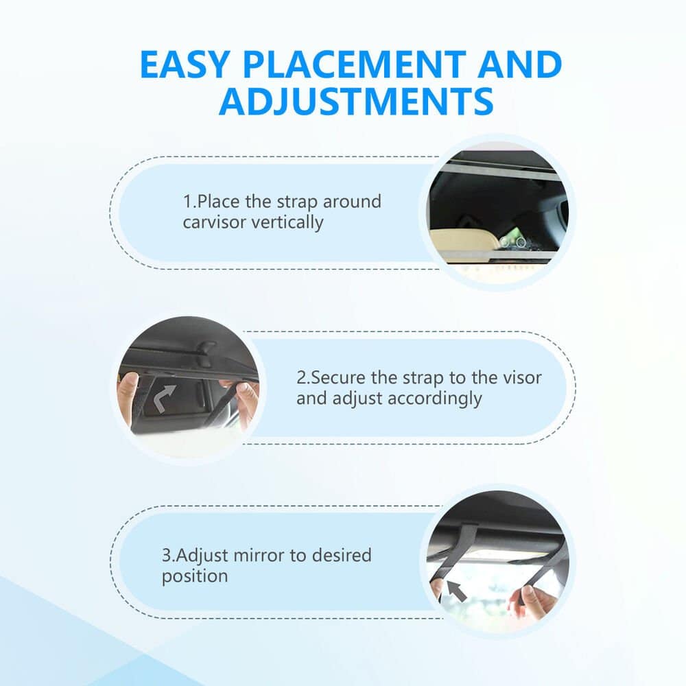 Car Visor Vanity Mirror with LED Lights - SNAPPYFINDS.COM ™