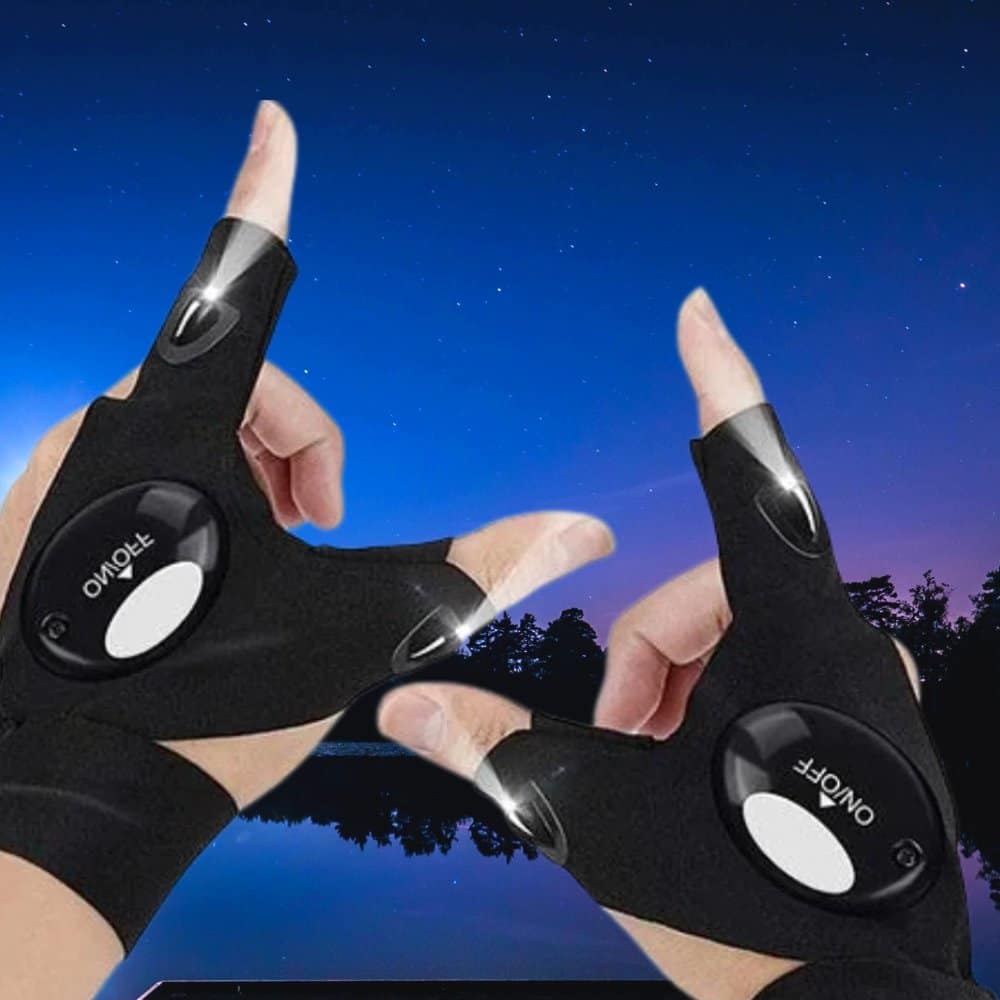 LED Bright Flashlight Gloves IlluminGrip™ LED Gloves With Waterproof Lights 2 Pairs - SNAPPYFINDS.COM ™
