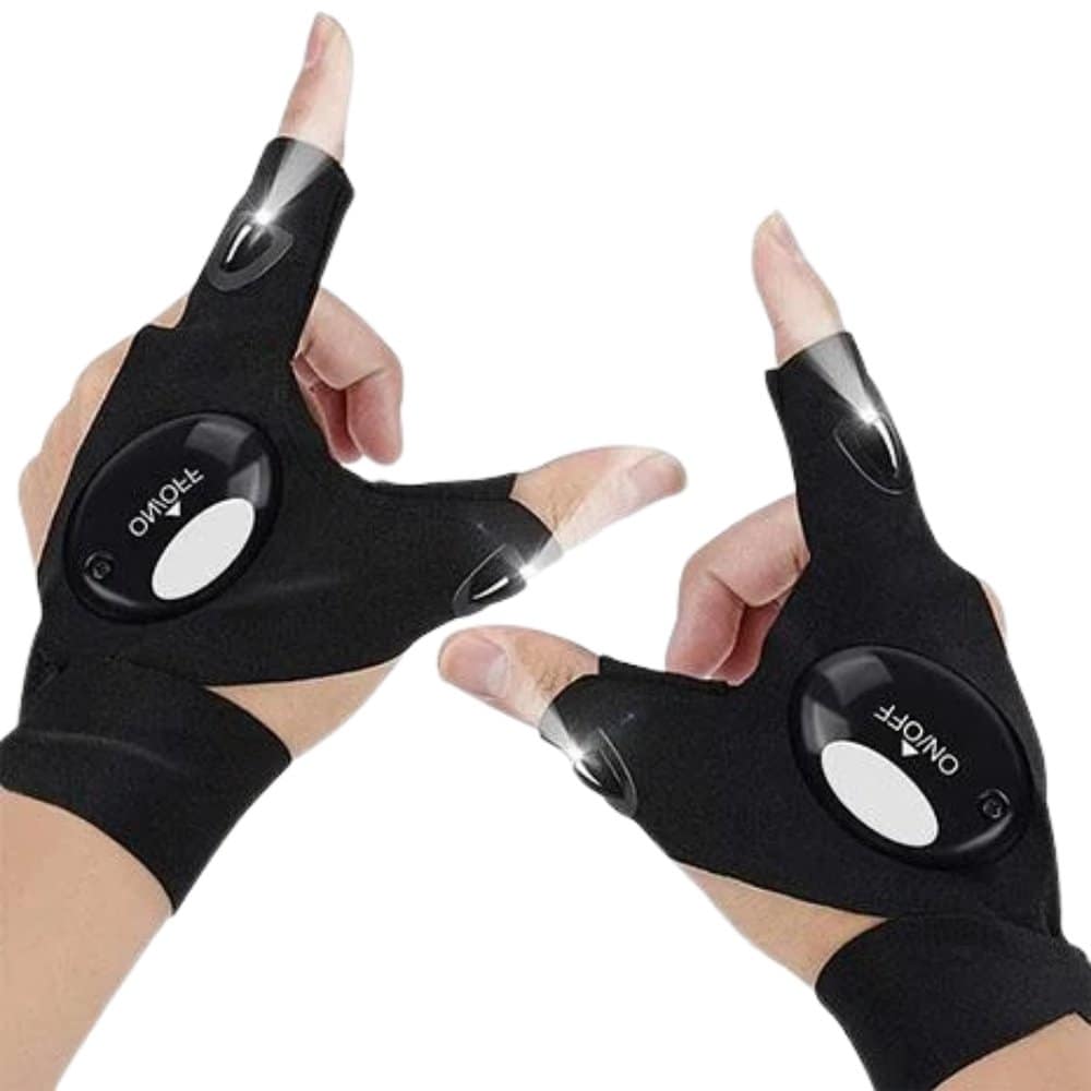 Premium LED Flashlight Gloves IlluminGrip™ LED Gloves With Waterproof Lights 2 Pairs - SNAPPYFINDS.COM ™