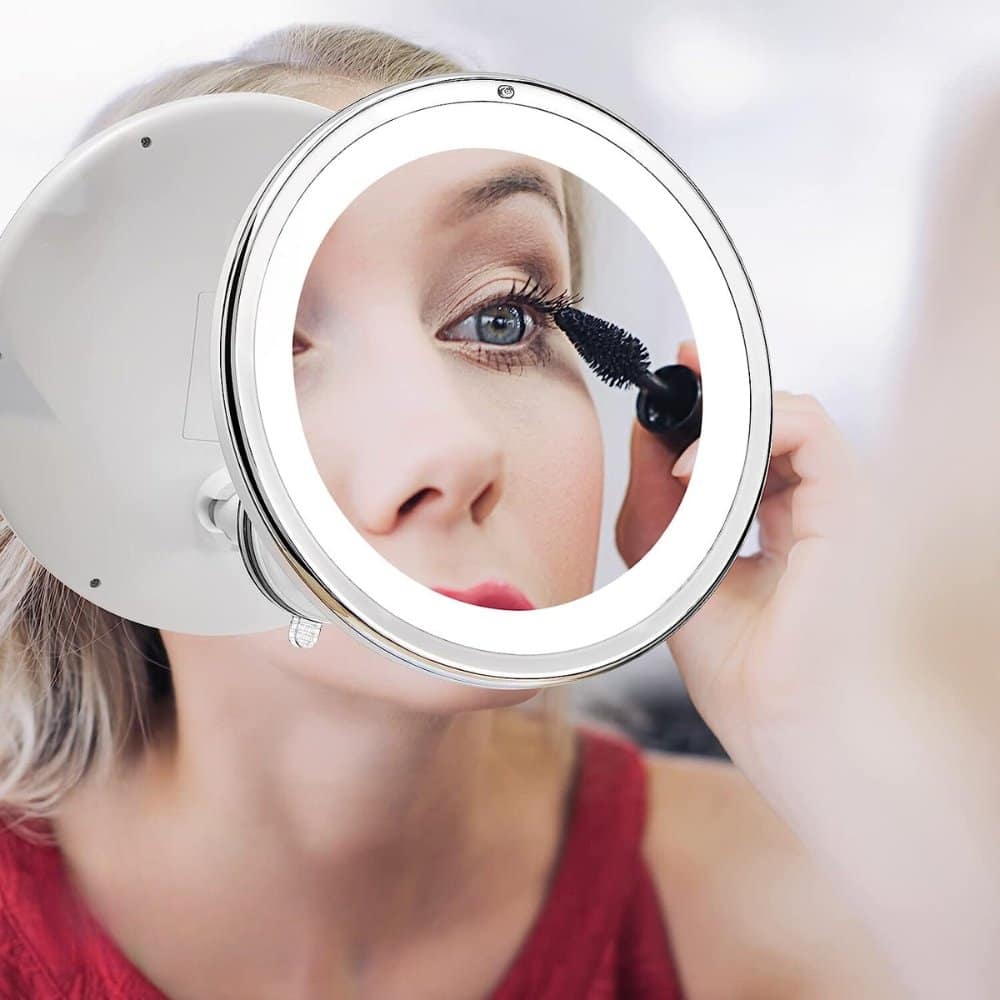 10x LED Vanity Magnifying Mirror LED Vanity Bathroom 10x Magnifying Makeup Mirror - SNAPPYFINDS.COM ™