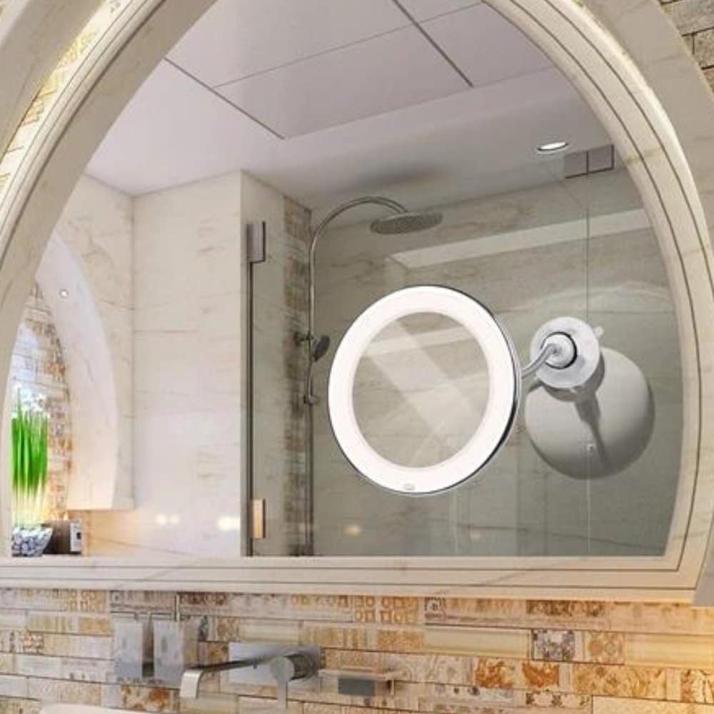 LED 10X Vanity Magnifying Mirror LED Vanity Bathroom 10x Magnifying Makeup Travel Mirror - SNAPPYFINDS.COM ™