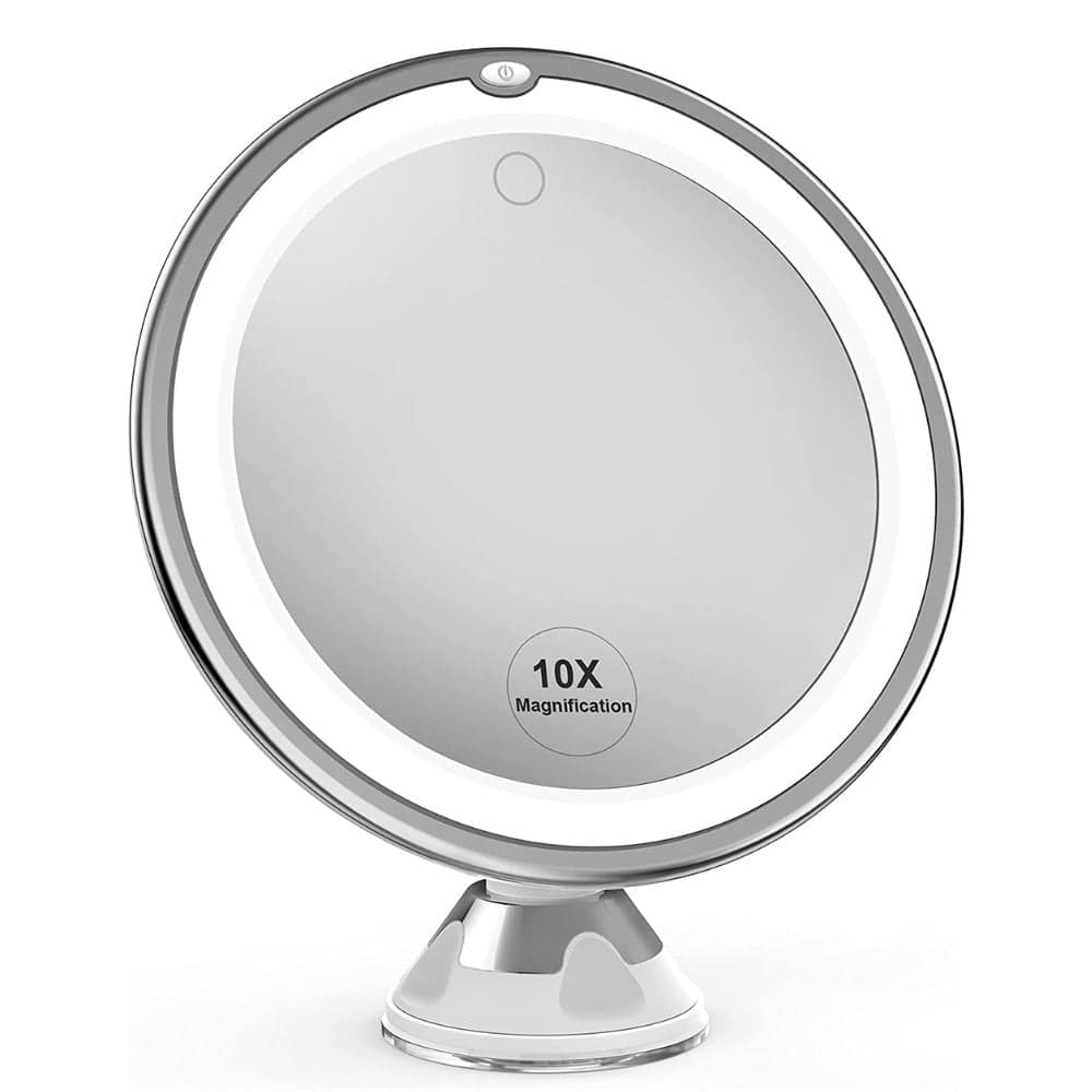 LED 10X Vanity Magnifying Mirror LED Vanity Bathroom 10x Magnifying Makeup Travel Mirror - SNAPPYFINDS.COM ™