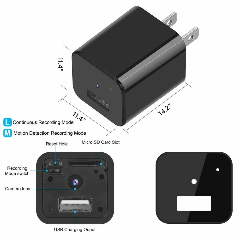 1080p WIFI Wall Charger Security Camera Wireless Mini Security Camera Charger Plug - SNAPPYFINDS.COM ™