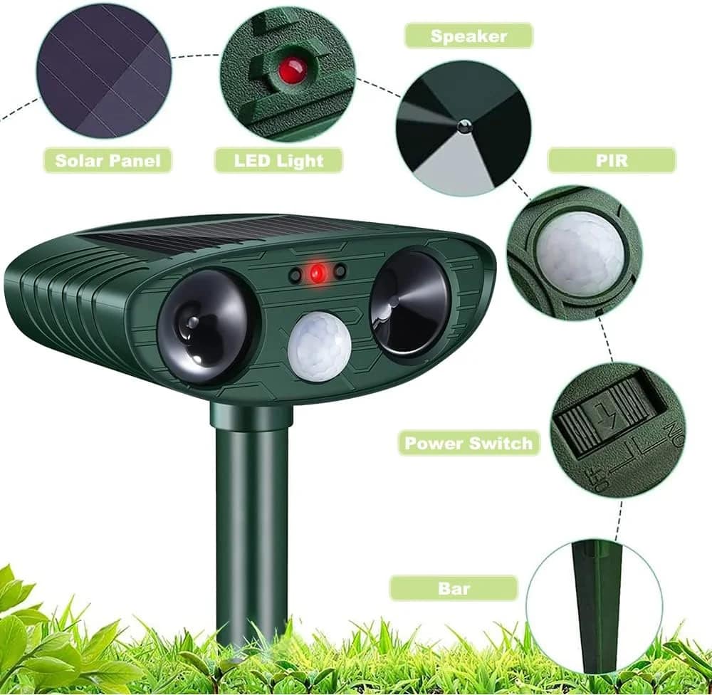 Ultrasonic Solar Powered Racoon Animal Repeller