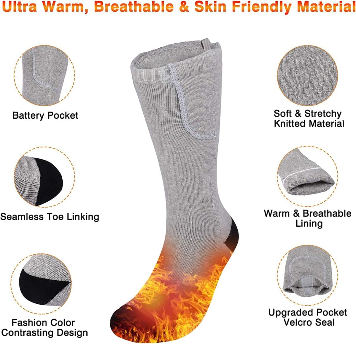 Rechargeable Electric Heated Socks Electric Heated Socks Rechargeable with Battery - SNAPPYFINDS.COM ™