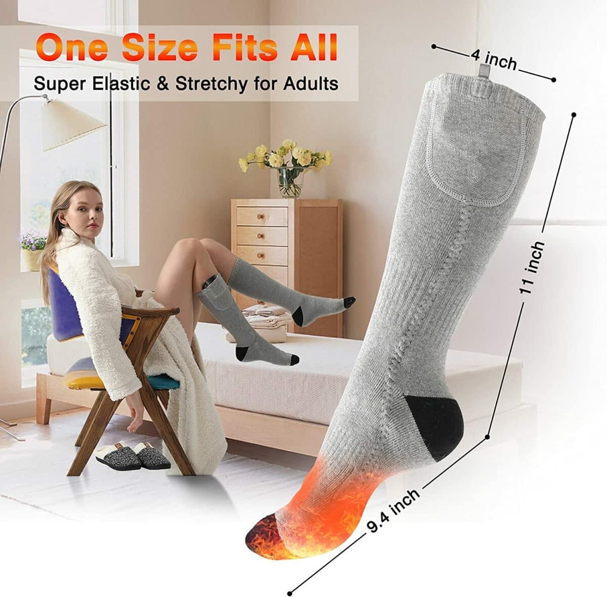 Rechargeable Electric Heated Socks Electric Heated Socks Rechargeable with Battery - SNAPPYFINDS.COM ™