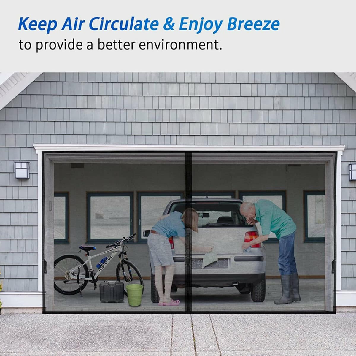 Magnetic Mesh Screen Garage Door 16ft. x 7ft - Image 4