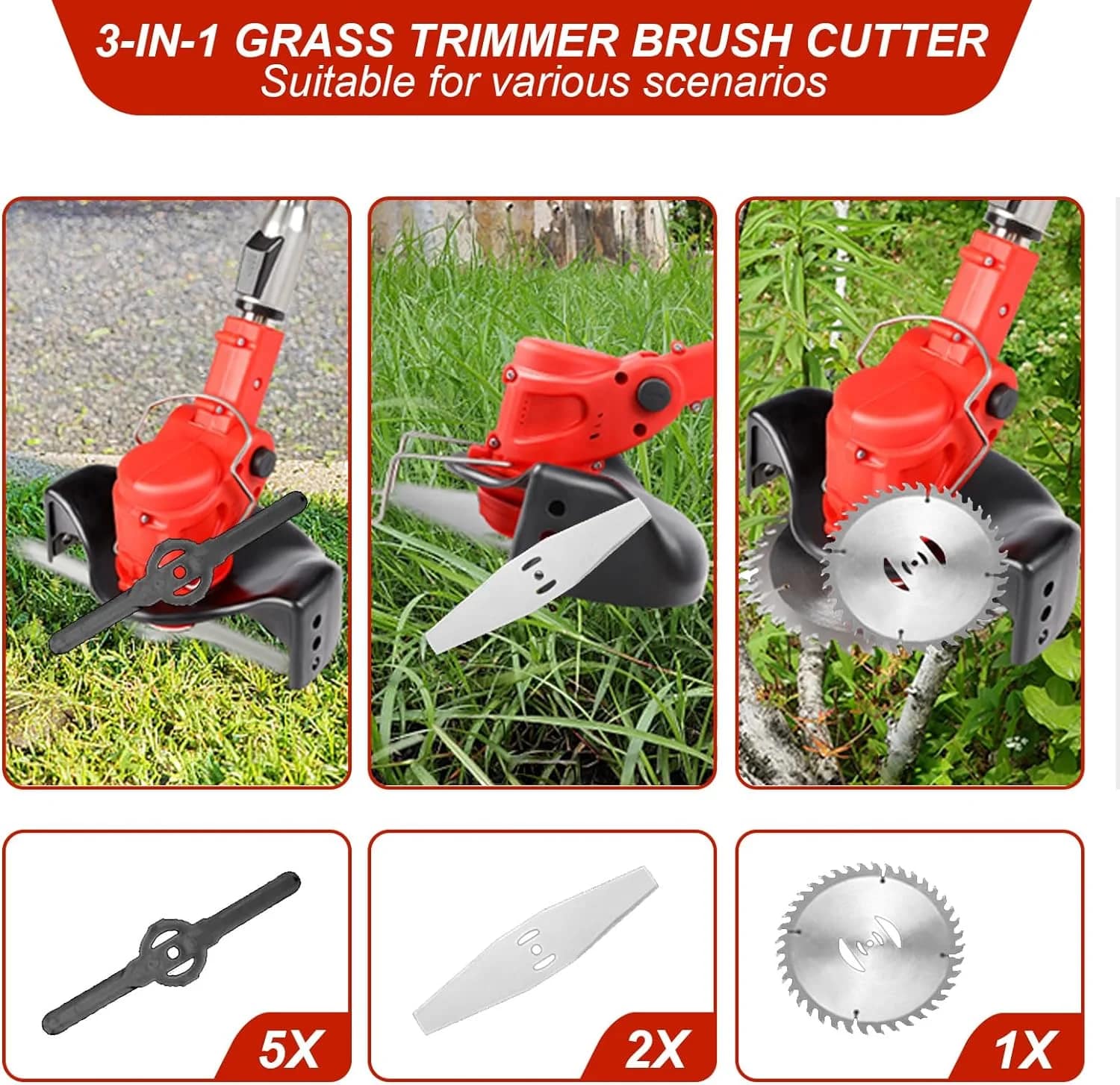 3 in 1 Cordless Wheel Grass Trimmer - Image 4