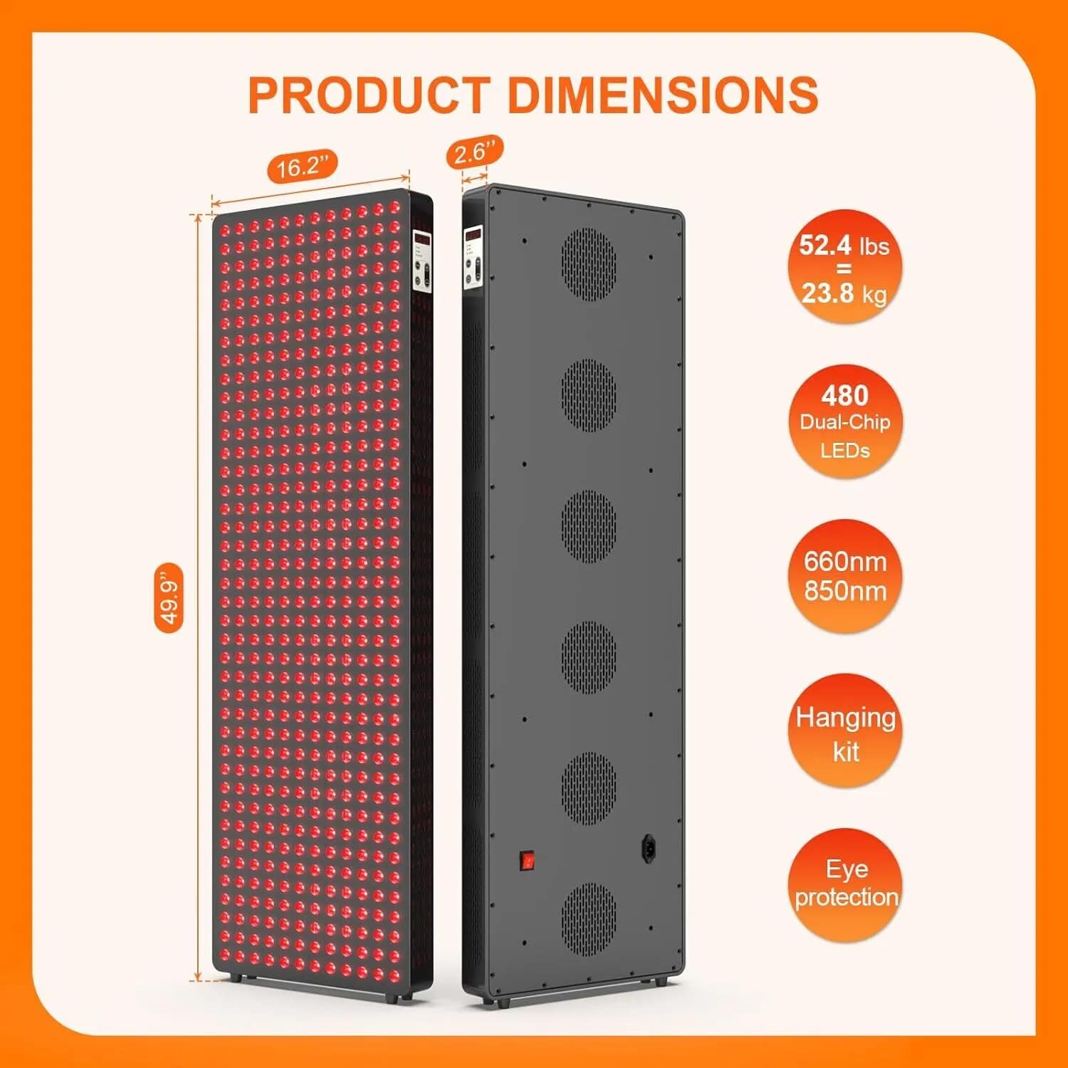 Full Body Red Light Therapy Panel Device LED 2400W Full Body Red Light Therapy Panel Device LED 2400W - Image 3