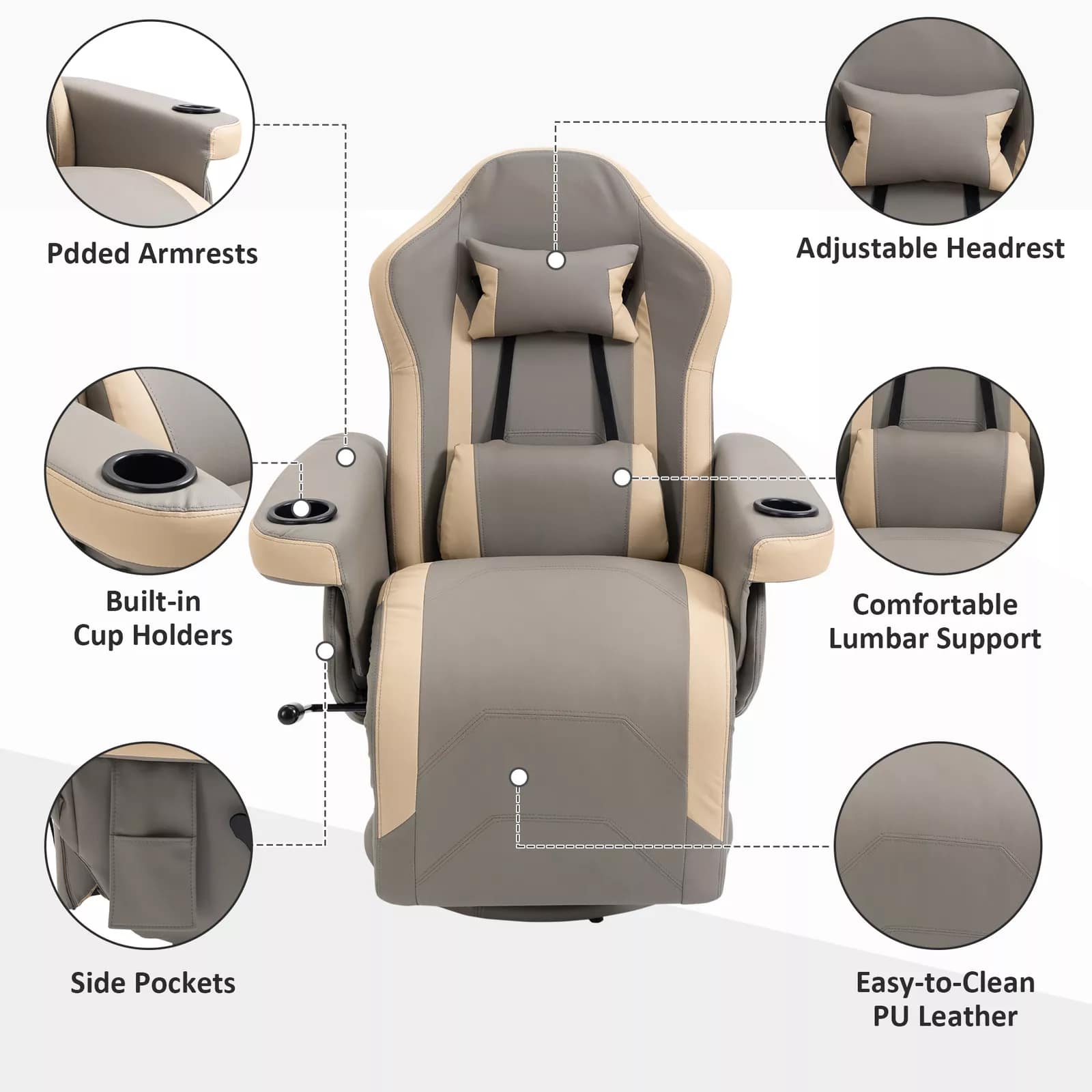 Manual Swivel Recliner Armchair