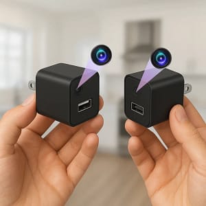 Mini USB Charger Security Camera with Audio - Black