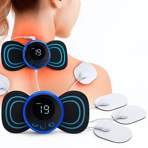 Portable Electric Massager – 5 Gel Pads, 8 Massage Modes, USB Powered – TENS Unit for Pain Relief