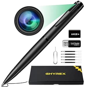 1080P HD Hidden Camera Pen with discreet design and 64GB storage for reliable covert security