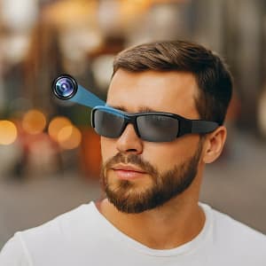 Home HD 1080P hidden camera glasses with built-in audio and touch control for discreet hands-free recording