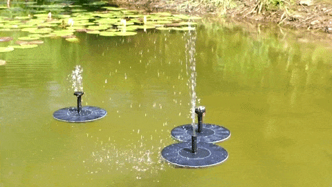 Solar Power FloatingWater Fountain with Lights