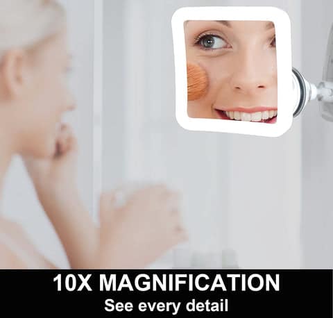 Magnifying Makeup Mirror with LED Light 10X - Image 5