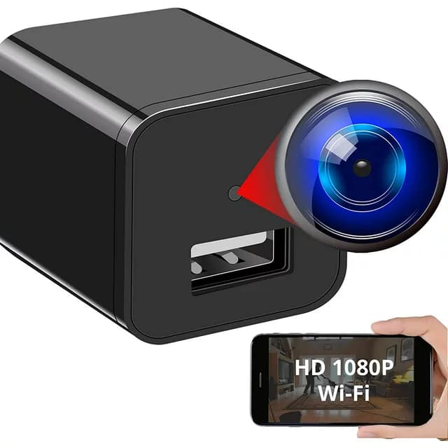 Mini Security Camera Charger Plug with Audio