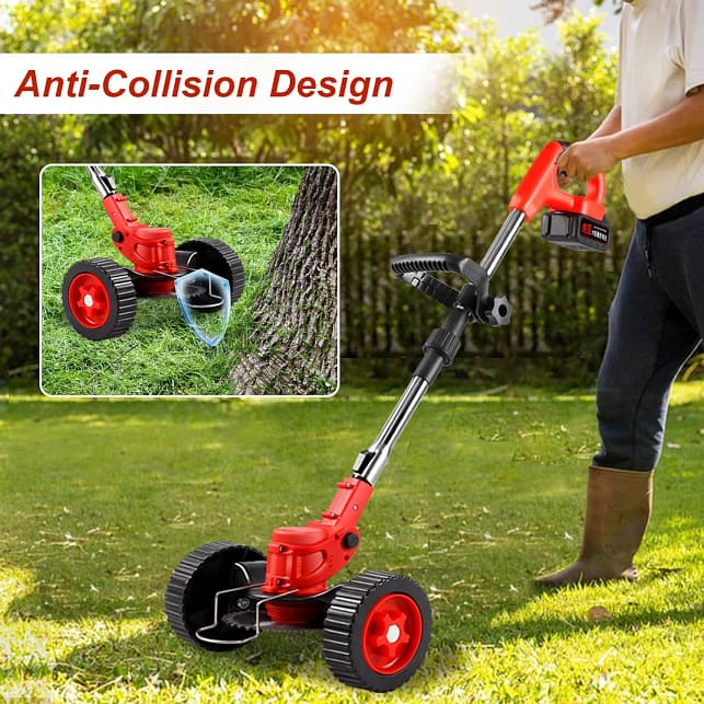 Electric Weed Wacker with Wheels