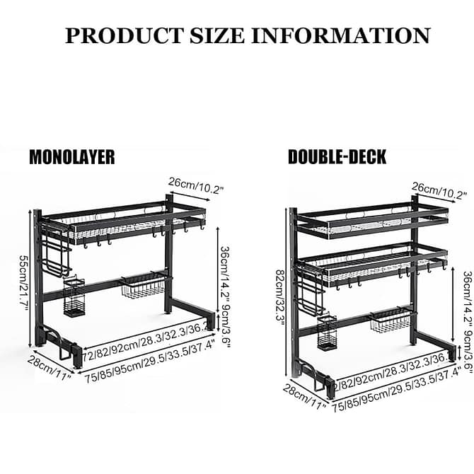 Kitchen Dish Drain Rack Over-the-sink dish drying rack with customizable components.