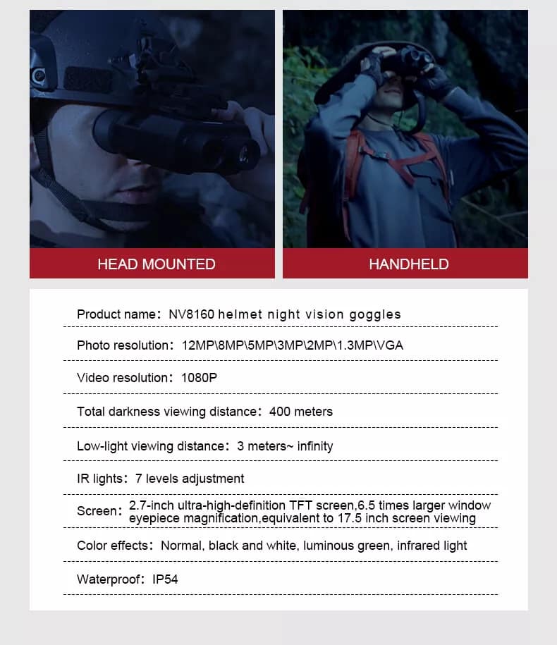 Night Vision Goggles Binoculars HD Digital IR Head Mounted Rechargeable Night Vision Goggles Binoculars HD Digital IR Head Mounted Rechargeable - Image 10