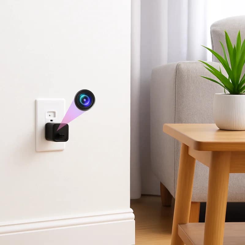 Wall Outlet Hidden Camera with 1080P HD, Night Vision & Wi-Fi Motion Detection Discreet mini security camera inside a functional USB wall charger