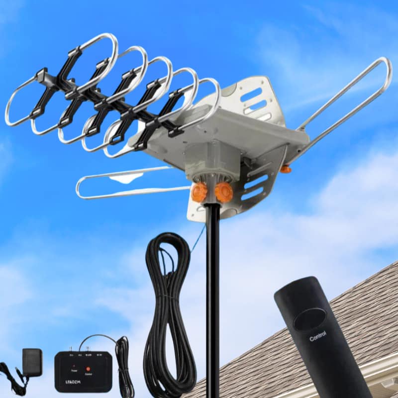 Long Range Multi-Directional HDTV Antenna mounted indoors for optimal signal reception