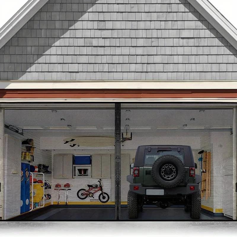 Magnetic Mesh Screen Garage Door 16ft. x 7ft Magnetic Mesh Screen Garage Door 16ft. x 7ft
