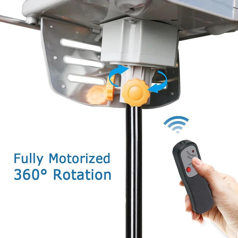 Long Range Multi-Directional HDTV Antenna PowerHDTV™ - Long-Distance Outdoor HD TV Antenna with Full 360 Directional Motor - SNAPPYFINDS.COM ™