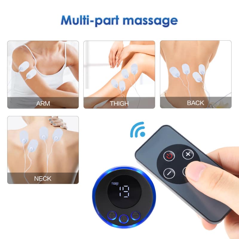 Portable Electric Massager 5 Gel Pads, 8 Massage Modes