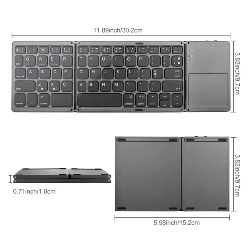 Folding Wireless Bluetooth Keyboard Folding Wireless Bluetooth Keyboard - Image 5