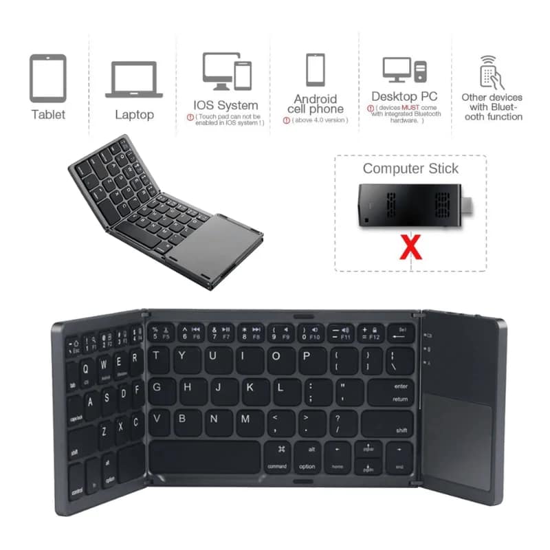 Folding Wireless Bluetooth Keyboard Folding Wireless Bluetooth Keyboard - Image 3