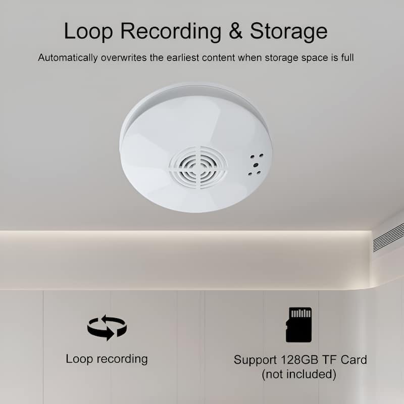 Smoke Detector WiFi Camera with Night Vision