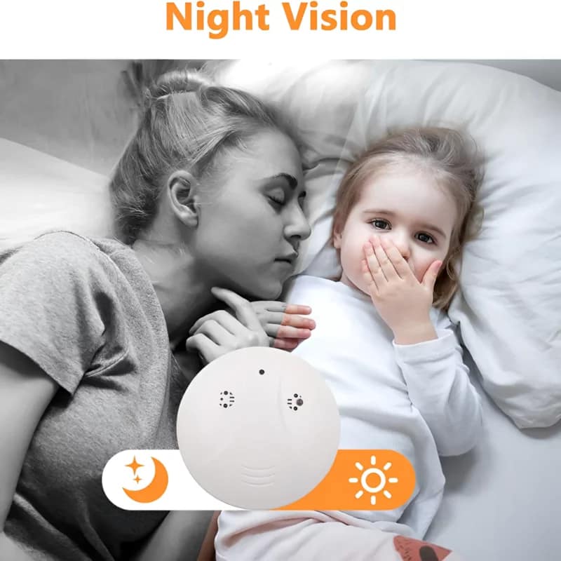 Mini Camera WiFi Smoke Detector with Night Vision and Motion Detection Mini Camera WiFi Smoke Detector