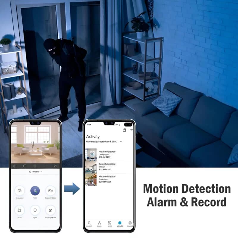 Mini Security Camera with WiFi and Night Vision Compact WiFi Security Camera with Night Vision, 1080P HD, and Motion Detection