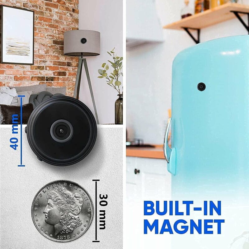 Mini Wireless Security Camera with Night Vision Compact Wireless Mini WiFi Nanny Cam with Audio