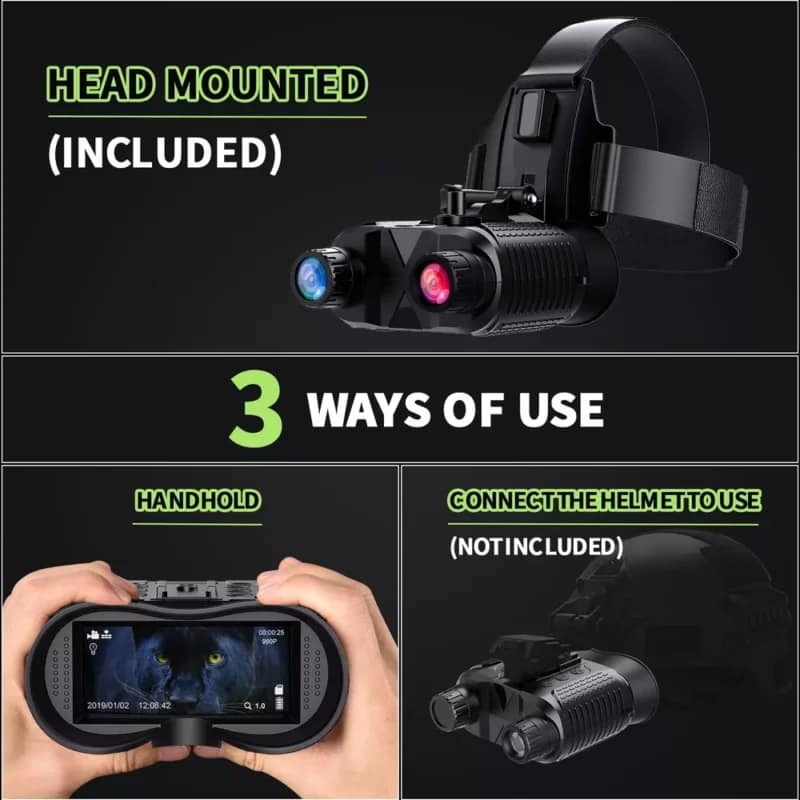 Night Vision Goggles Binoculars HD Digital IR Head Mounted Rechargeable Night Vision Goggles Binoculars - HD Digital IR with Infrared Spotlight for Nighttime Observation