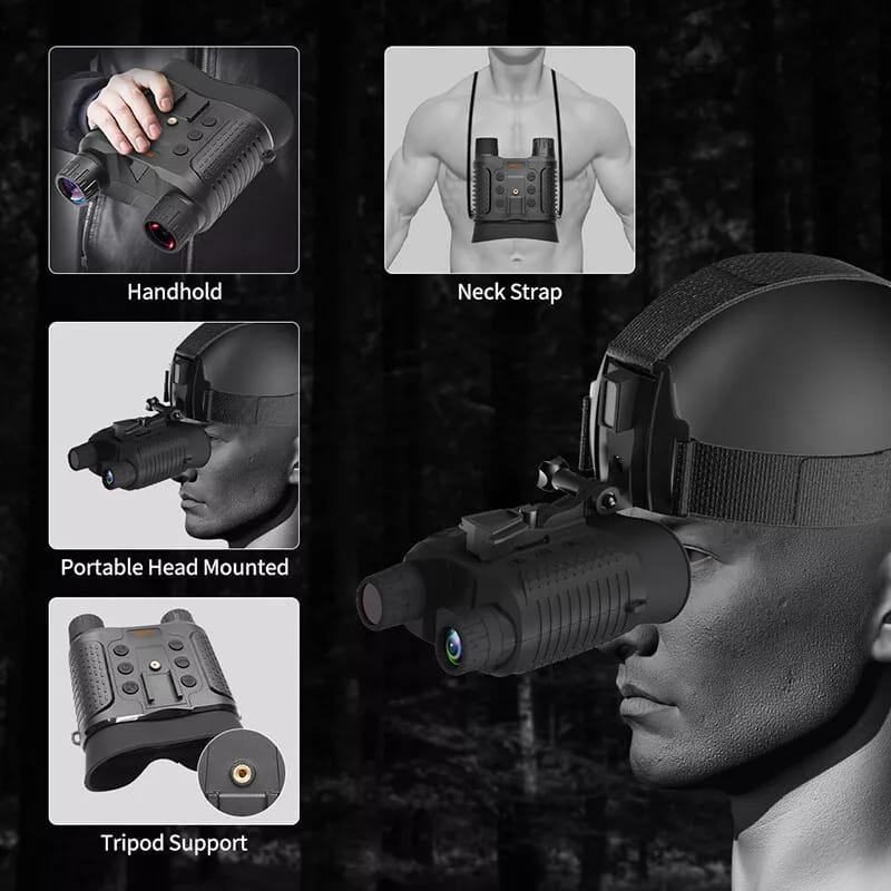 Night Vision Goggles Binoculars HD Digital IR Head Mounted Rechargeable Night Vision Goggles Binoculars - HD Digital IR with Infrared Spotlight for Nighttime Observation