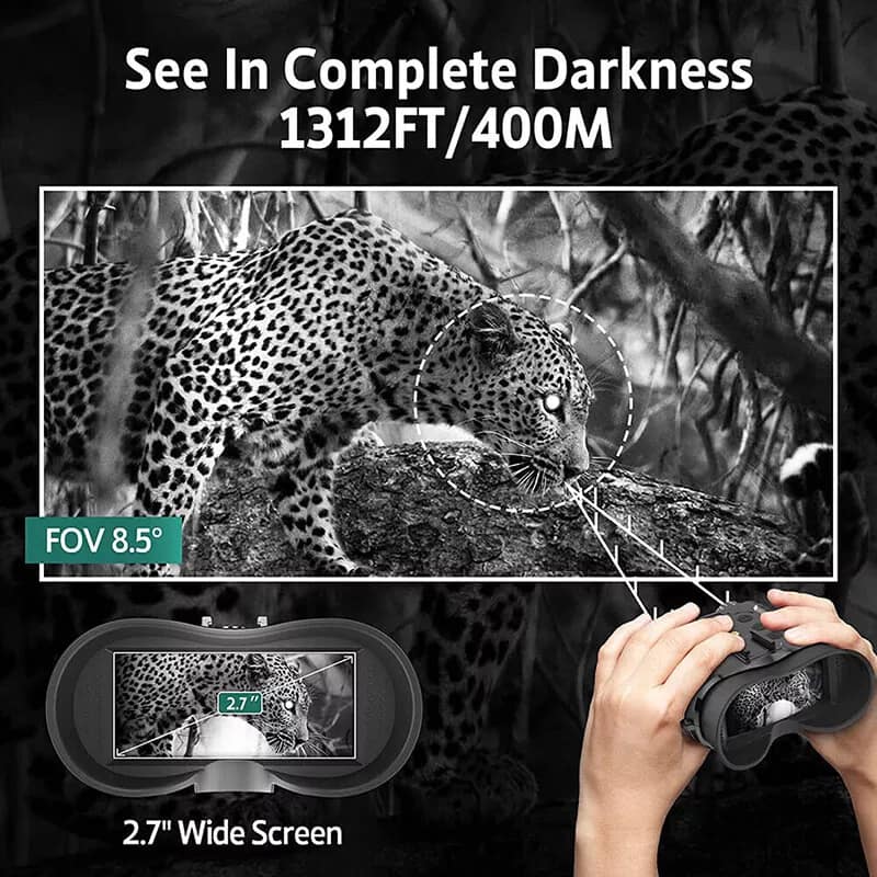 Night Vision Goggles Binoculars HD Digital IR Head Mounted Rechargeable Night Vision Goggles Binoculars - HD Digital IR with Infrared Spotlight for Nighttime Observation
