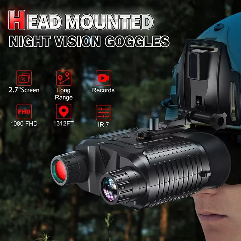 Night Vision Goggles Binoculars HD Digital IR Head Mounted Rechargeable Night Vision Goggles Binoculars - HD Digital IR with Infrared Spotlight for Nighttime Observation