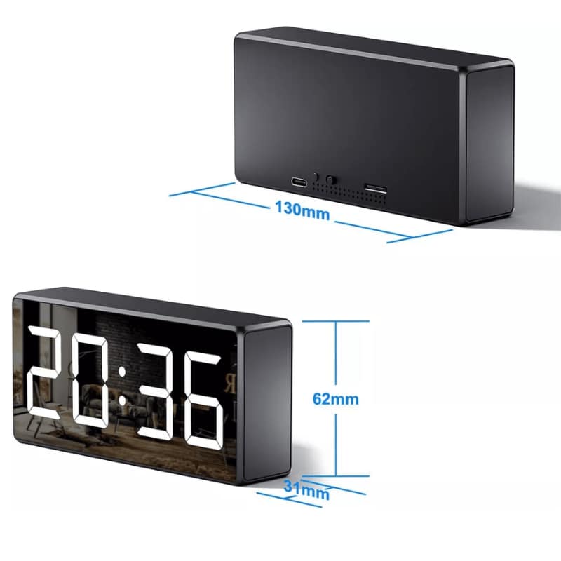 Wireless Clock WiFi 4K Camera with Night Vision Mini 4K WiFi Camera Clock - Covert Nanny Cam with Night Vision