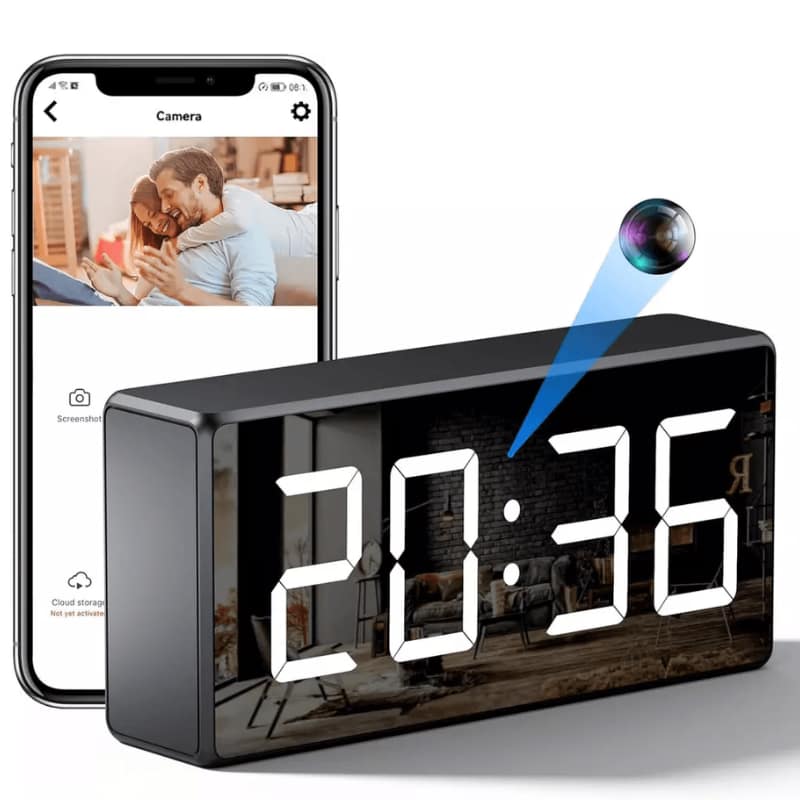 Wireless Clock WiFi 4K Camera with Night Vision Mini 4K WiFi Camera Clock - Covert Nanny Cam with Night Vision