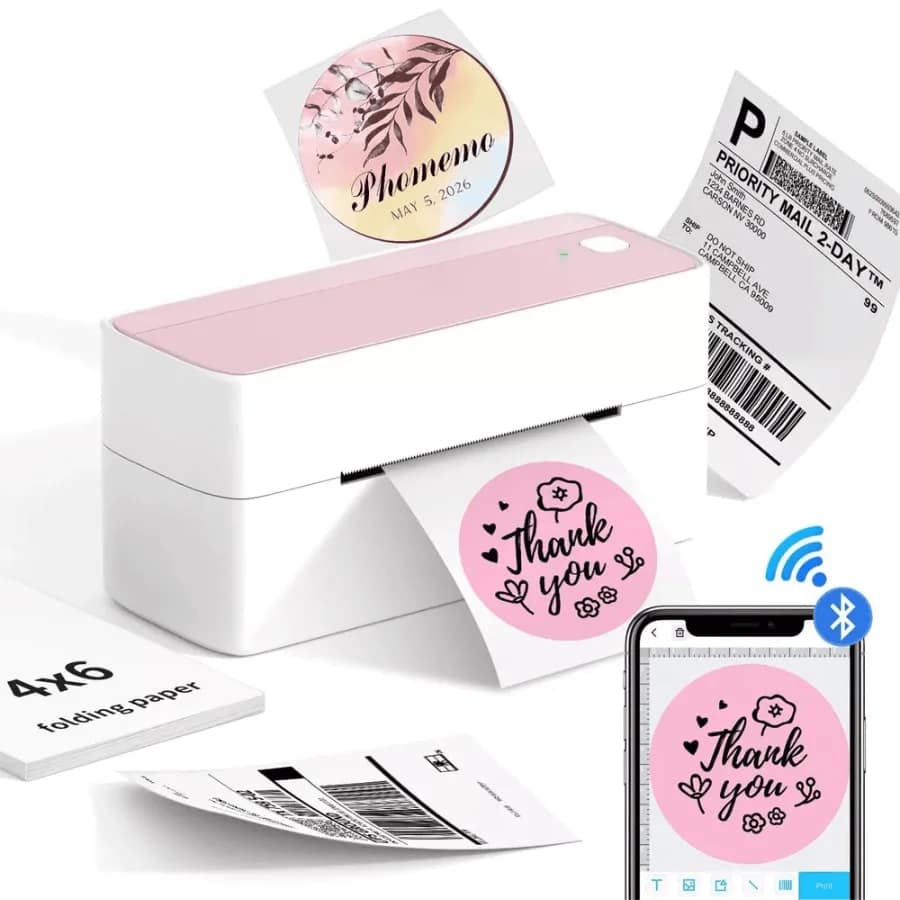Wireless Bluetooth Thermal Label Printer Bluetooth Thermal Label Printer for efficient shipping label printing.