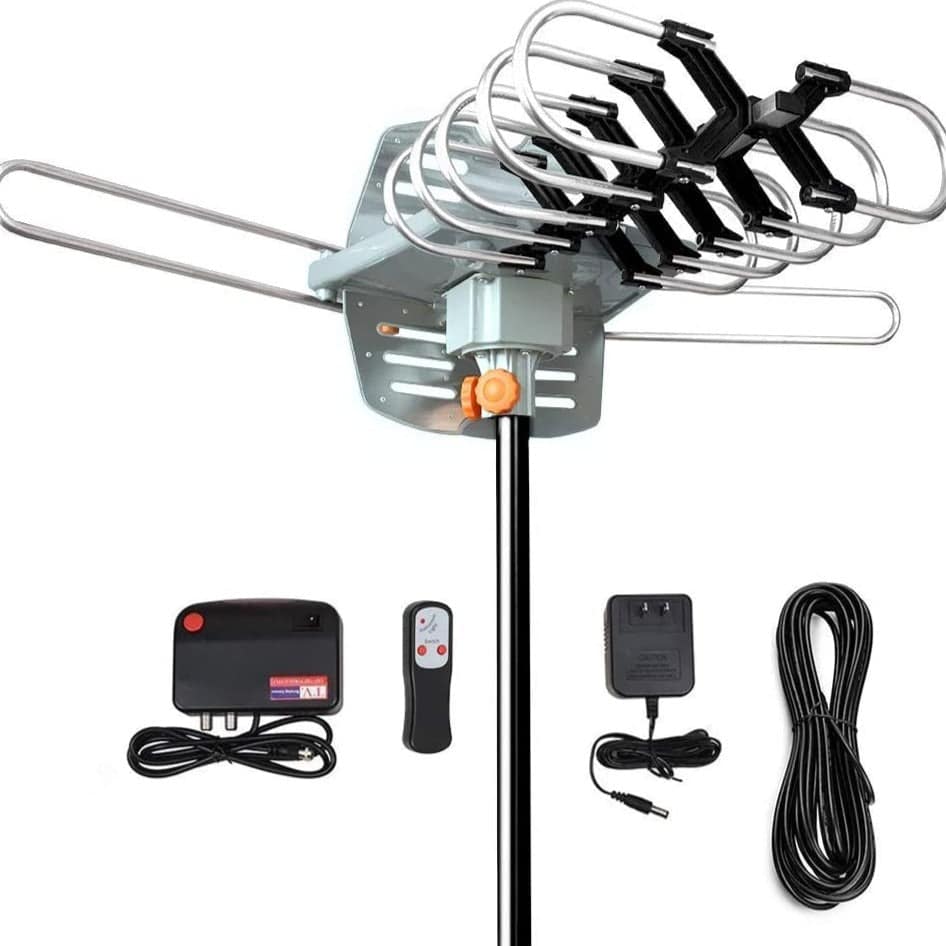 Outdoor HDTV 1080P Amplified Digital Antenna 150 Mile PowerHDTV™ - Long-Distance Outdoor HD TV Antenna with Full 360 Directional Motor - SNAPPYFINDS.COM ™